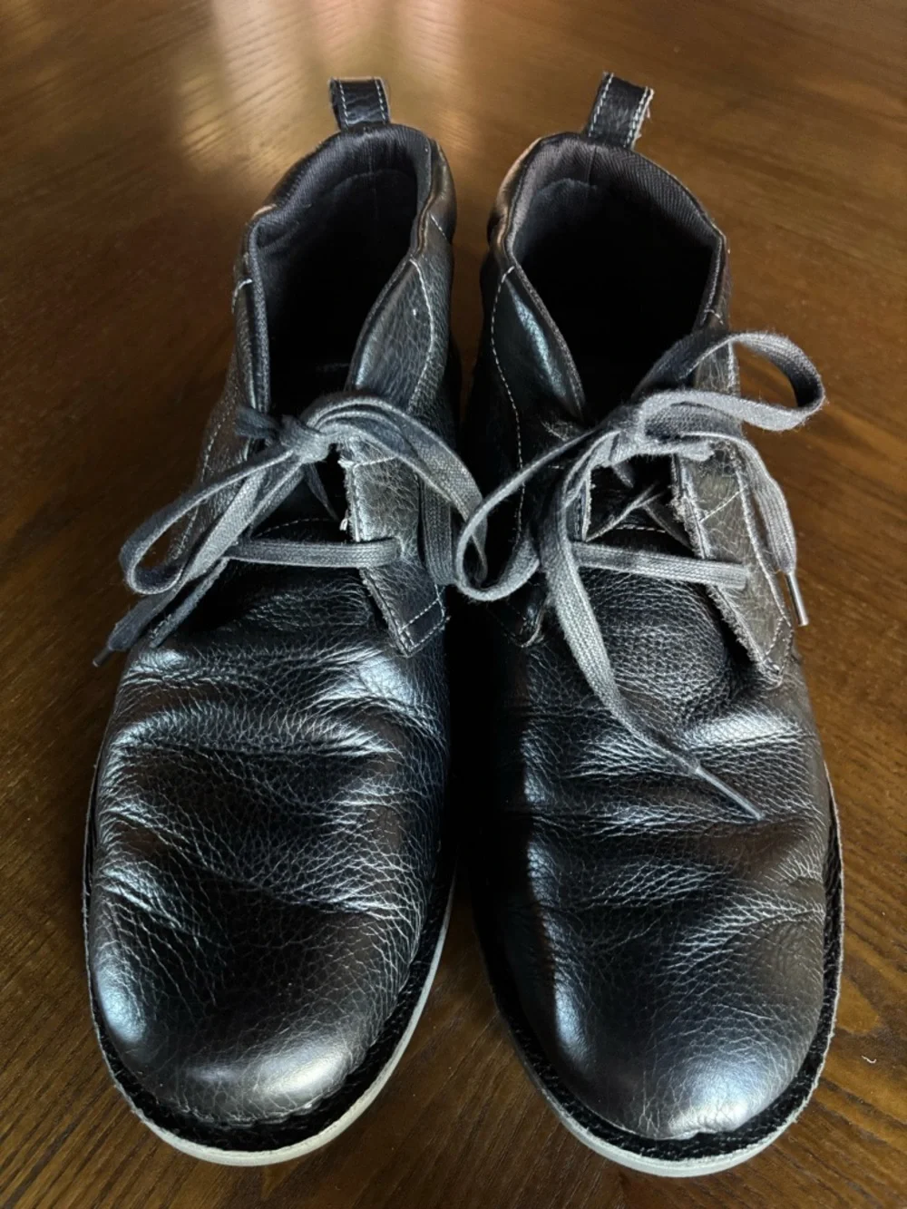Rockport Classic Break Chukka Boots Black Leather Size 9W Walkability Lace Up